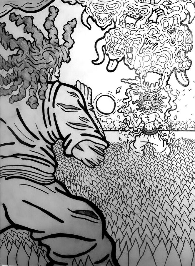 (30” x 24”) Cain &amp; Abel the First Murder - 2024